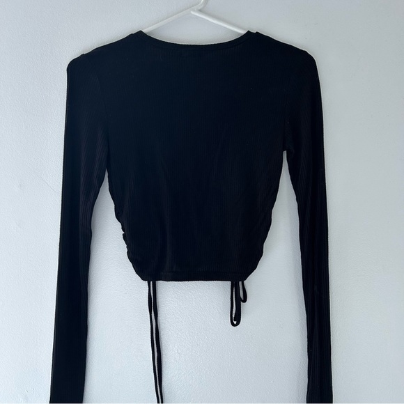 Garage Black Long Sleeve Tie Top - Picture 4 of 4